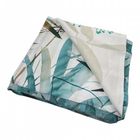 Copriletto Singolo Happidea Teich Verde In Piquet Puro Cotone Made In italy
