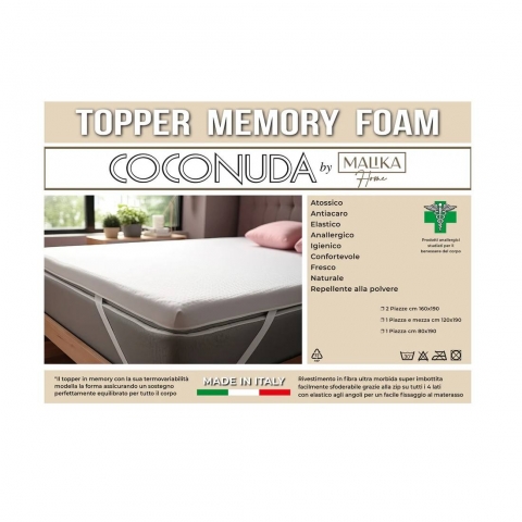 Nuovo Topper Memory Foam VARIE MISURE by Coconuda Malika Home