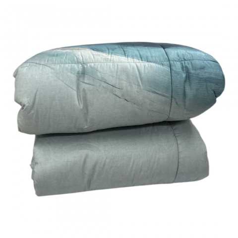 Nuovo Trapunta Matrimoniale Carrara Wind Percalle di Cotone Colore Blue 001