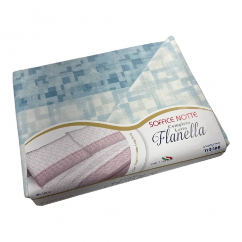 Lenzuola Flanella Singola Tessier Articolo Lucia Celeste