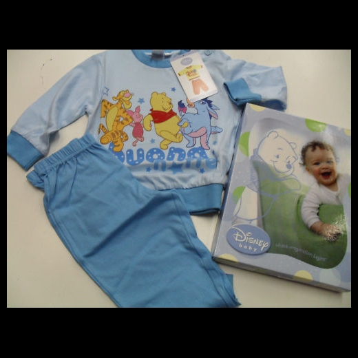Nuovo PIGIAMA DISNEY WINNIE THE POOH CELESTE TG 12 MESI