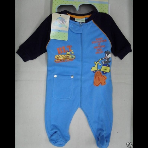 Nuovo PIGIAMA INTERO LOONEY TUNES 92038 AZZURRO TAGLIA 23MESI