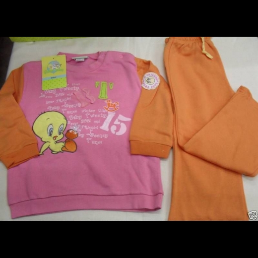 Nuovo TUTA FELPA LOONEY TUNES TITTY 82055 V1 TAGLIA 18MESI