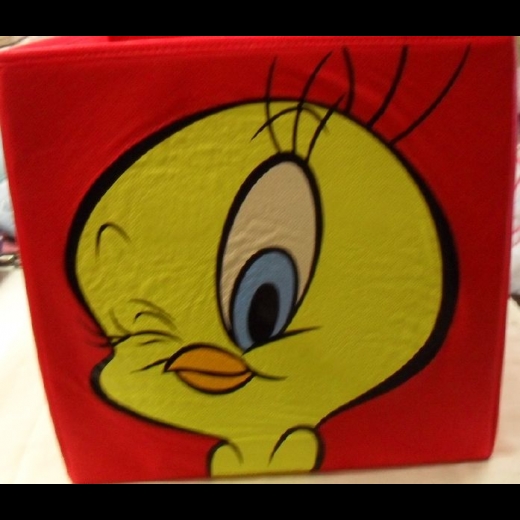 Nuovo Contenitore Titty Looney Tunes Porta Giocattoli  Forma Cubo Cm 30x30x30