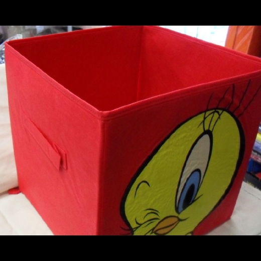Nuovo Contenitore Titty Looney Tunes Porta Giocattoli  Forma Cubo Cm 30x30x30