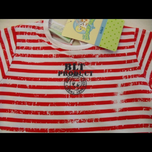 Nuovo T-Shirt Titty Looney Tunes Neonata Rigata Rossa Mezza Manica