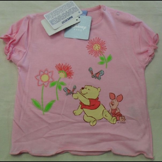 Nuovo T-Shirt Disney Winnie The Pooh Neonata Mezza Manica By Babicresci