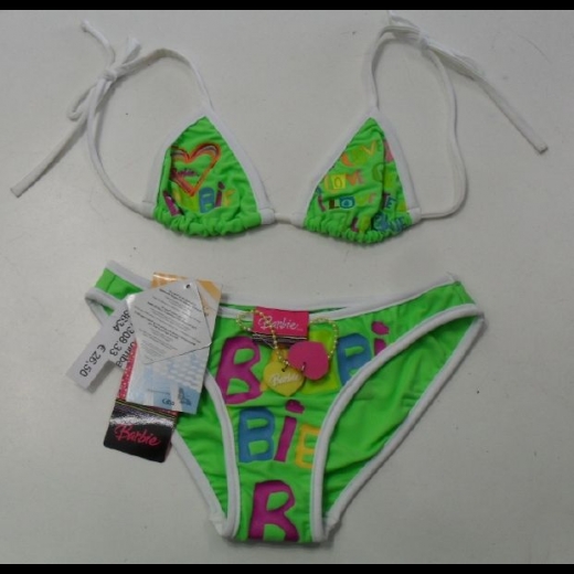 Nuovo Costume Bimba Barbie 2 Pezzi Articolo 063634 Verde