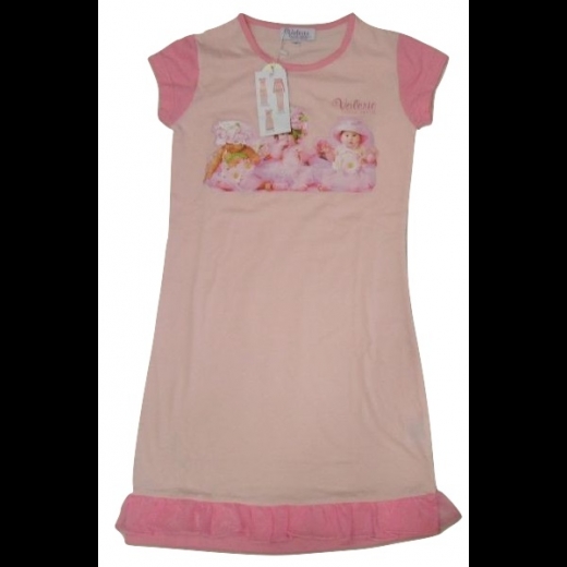 Nuovo Camicia Notte Bambina Bimba Valerie Tabor Smith Giro Manica Art 712 Sotto Costo