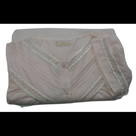 Nuovo Camicia Notte Mezze Maniche Cotone In Stoffa Dibenedetto 1403 Sotto Costo