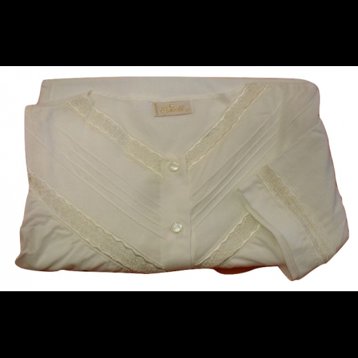 Nuovo Camicia Notte Mezze Maniche Cotone In Stoffa Dibenedetto 1403 Sotto Costo
