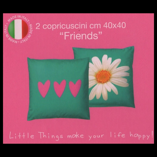 Nuovo Copricuscini Cuscini Arredo Bassetti Love Therapy Friends Verde Prezzo Offerta