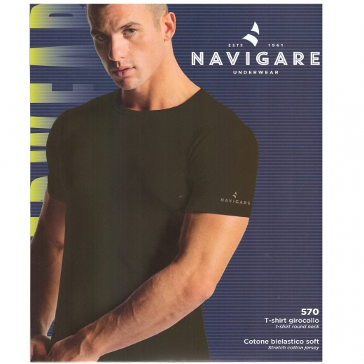 Nuovo T-Shirt Uomo Navigare Articolo 570 Girocollo Cotone Bielastico