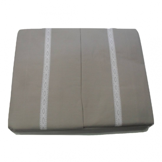 Completo Lenzuola Matrimoniale Novia Cotone Percalle Con Pizzo Samoa