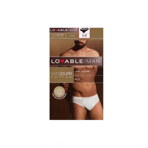Slip Uomo Lovable Modello L05XL Confezone 2 Pezzi Puro Cotone Bipack