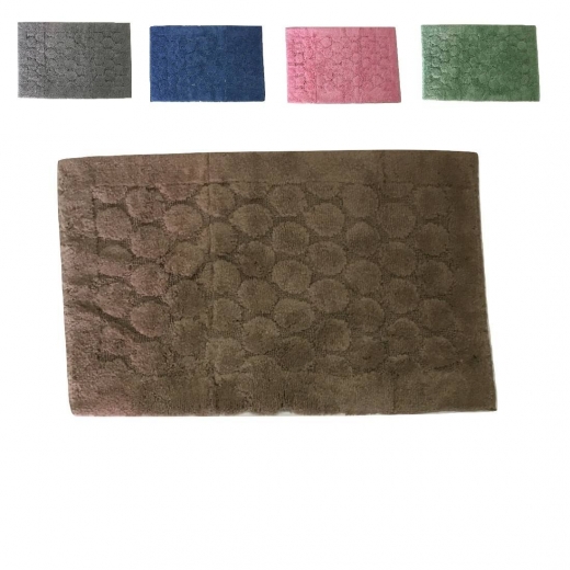 Tappeto Bagno in Spugna jaquard Cm 55x85  Vari Colori Made in Italy Vari Colori