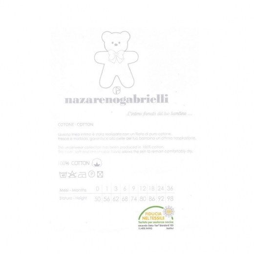 Body Neonata Caldo Cotone Manica Corta Nazzareno Gabrielli 2 Pezzi Art 209 Rosa
