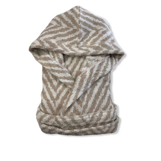 Accappatoio Spugna Con Cappuccio Carrara Art Chevron Jaquard