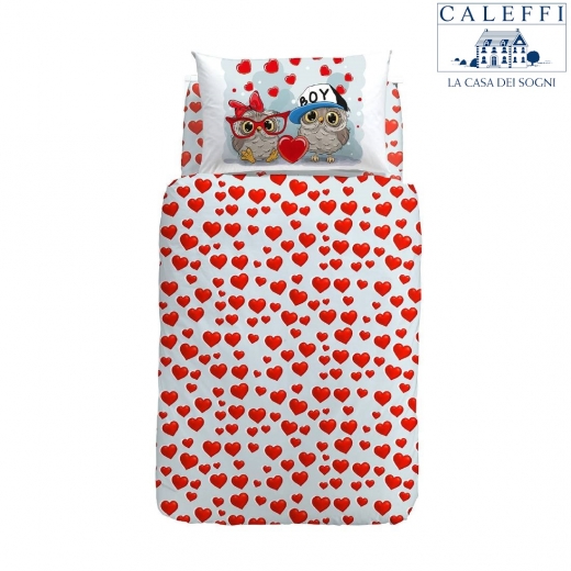 Completo Copripiumino Singolo Caleffi Gufetti Completo