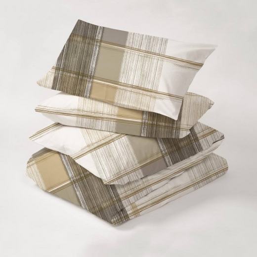 Set Parure Copripiumino Singola Flanella di Cotone Happidea Rucola