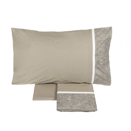 Completo Lenzuola Fazzini Galuchat Matrimoniale Percalle In Cotone Made in Italy
