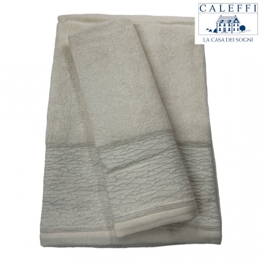 Set Asciugamano Con Ospite Caleffi Articolo Ostuni Set Beige