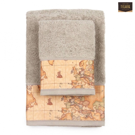 Set Asciugamano Con Ospite Alviero Martini Prima Classe Geo Classic Grigio