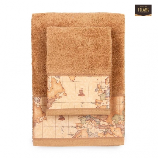 Set Asciugamano Con Ospite Alviero Martini Prima Classe Geo Classic Tortora
