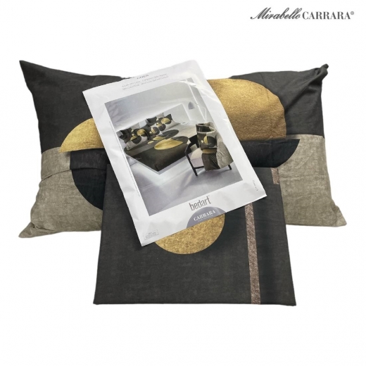 Set Copripiumino Parure Carrara Matrimoniale Ghen Brouwn Percalle Puro Cotone