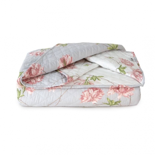 Quilt Trapuntino Mirabello Matimoniale Azalee Copriletto Trapuntato Grigio Rosa