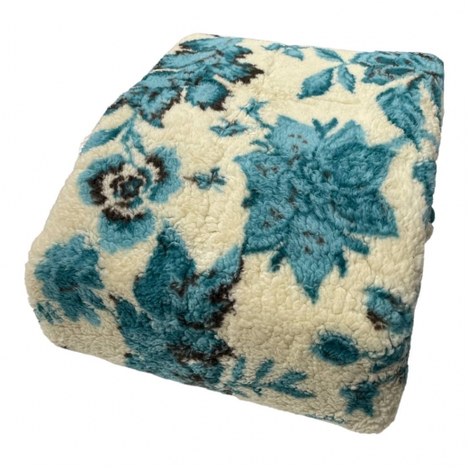 Coperta Matrimoniale Plaid Acca 24 Canazei Velluto Agnellato Ottanio