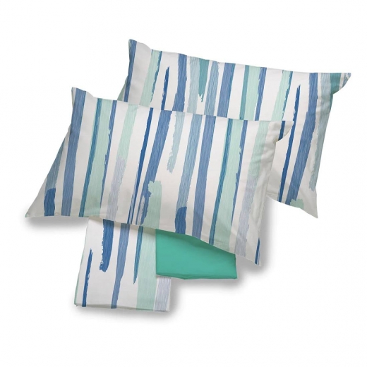 Completo Lenzuola Happidea Lenzuola Matrimoniale Onda Blu Made In Italia
