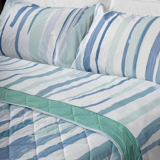 Completo Lenzuola Happidea Lenzuola Matrimoniale Onda Blu Made In Italia