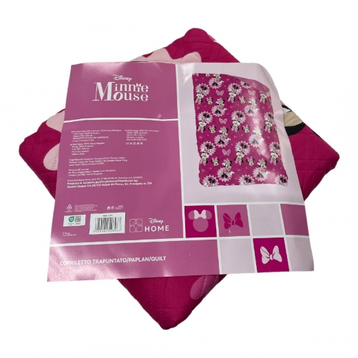 Nuovo Trapuntino Minnie Disney Singolo Art Min 1375 Copriletto Trapuntato