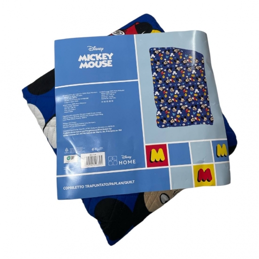 Nuovo Trapuntino Topolino Disney Singolo Art Mic 1368 Copriletto Trapuntato