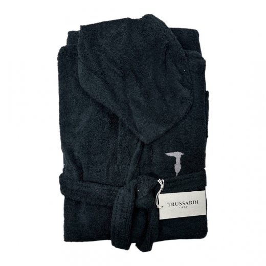 Accappatoio Trussardi In Spugna 380 Grammi Al Metro Quadrato Ribbon Nero