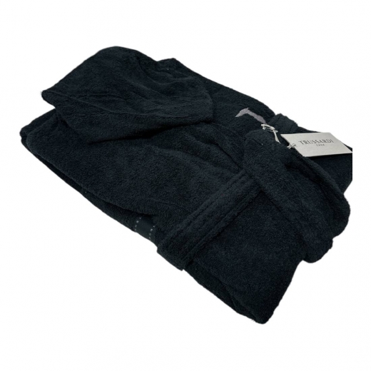 Accappatoio Trussardi In Spugna 380 Grammi Al Metro Quadrato Ribbon Nero