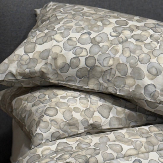 Completo Lenzuola Fazzini Matrimoniale Puro Cotone Made in Italia Bolle Grigio