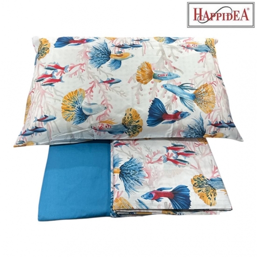 Lenzuola Happidea Lenzuola Matrimoniale Reef Blu Made In Italia