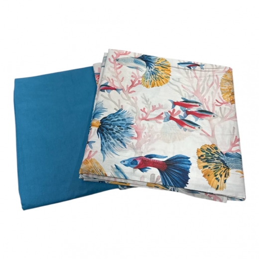 Lenzuola Happidea Lenzuola Singola Reef Blu Made In Italia