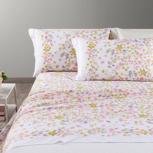 Lenzuola Caleffi Singola Provenza Rosa Puro Cotone