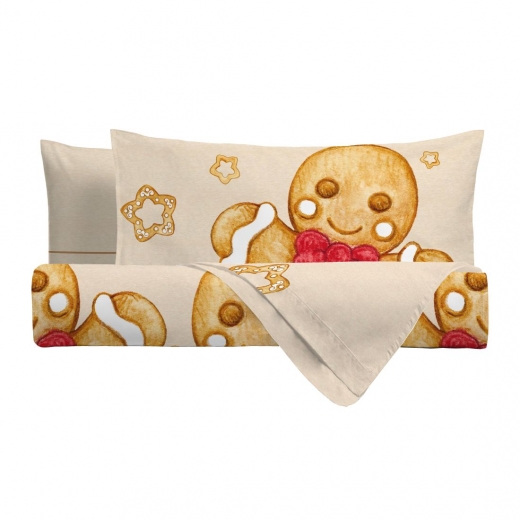 Nuovo Thun Parure Copripiumino Sacco Con 2 Fededere Ginger Bread
