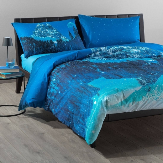 Nuovo Copripiumino Matrimoniale Caleffi Snow Blue Night Completo