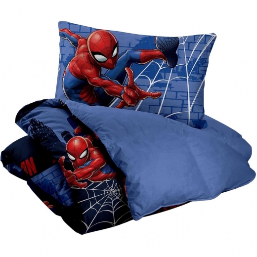 Nuovo Parure Copripiumino Singola Disney Spider Man Uomo Ragno Puro Cotone