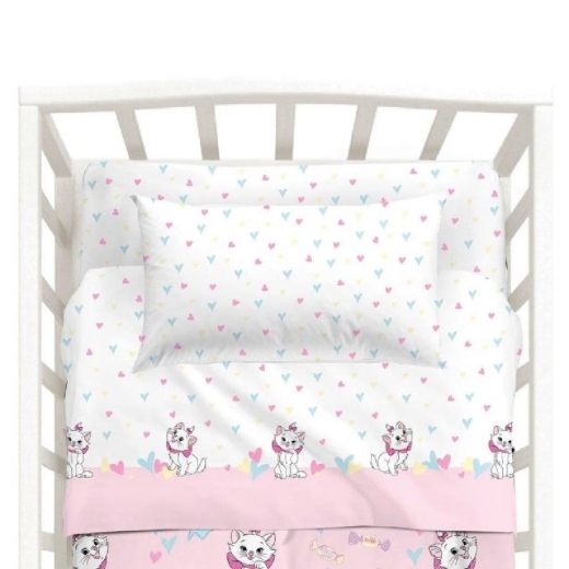 Lenzuola  Disney Caleffi Aristogatti Marie Culla Lettino Doghe