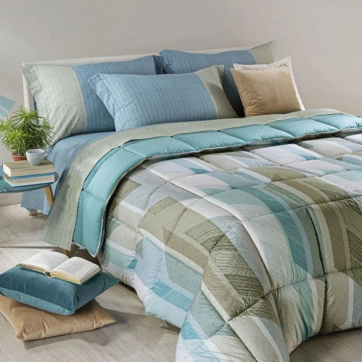 Trapunta Caleffi In Microfibra Textile Matrimoniale Anice Modern