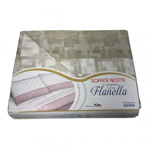 Lenzuola Flanella Singola Tessier Articolo Lucia Beige
