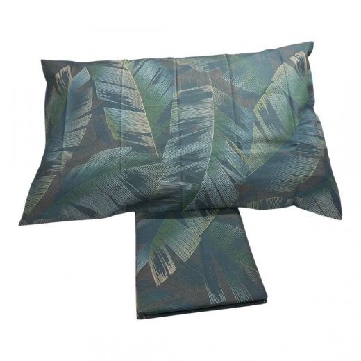 Parure Copripiumino Singola Happidea Tessuto Puro Cotone Brina Verde Made in italia