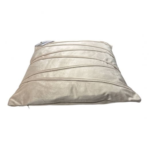 Nuovo Cuscino Arredo In Velluto Cm 45 X 45 Beige