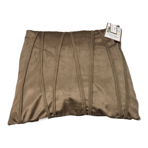 Nuovo Cuscino Arredo In Velluto Cm 45 X 45 Tortora